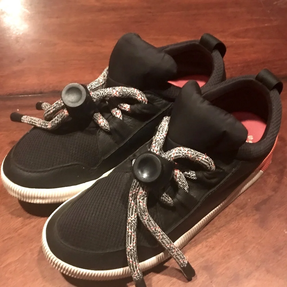 Sorel Out N About Street Sneaker Black White Orange 4277-010 Women’s Size 9 - Picture 3 of 15